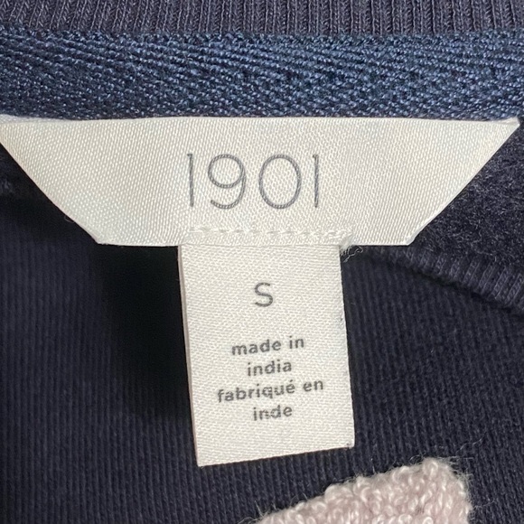 MERRY Holiday Festive Sweatshirt, Navy w/ raised textured multi-colored letters - Picture 8 of 12